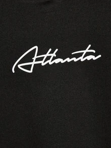 Manfinity Men Letter Graphic Contrast Panel Hoodie - Black - View 4