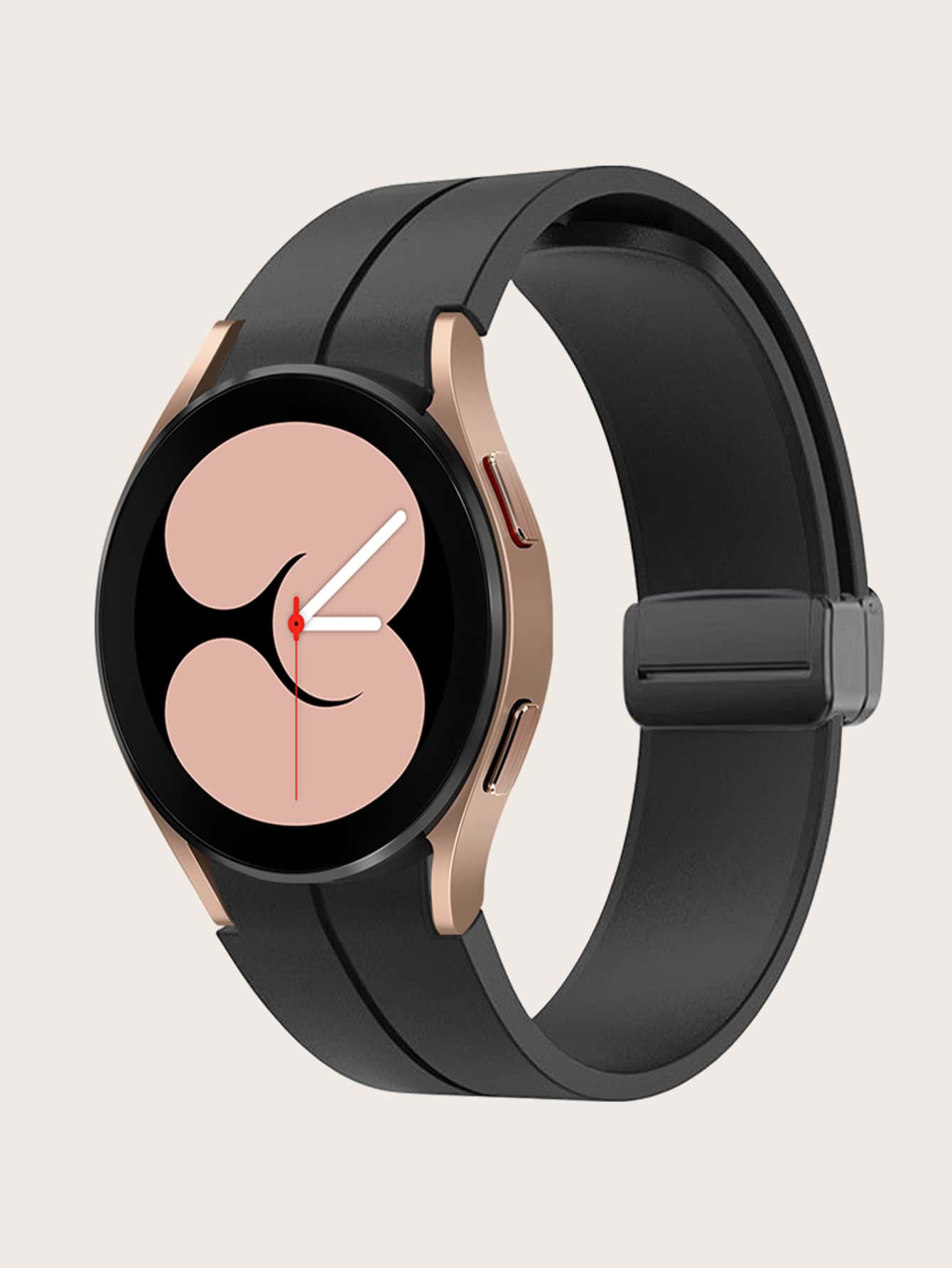 1pc Silicone Plain Watchband Compatible With Samsung Galaxy Watch - Black - View 1