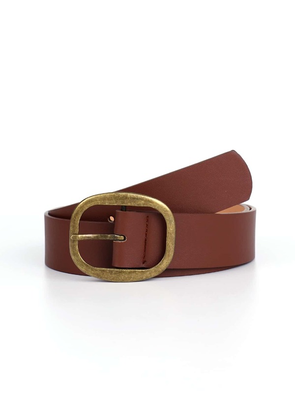 Simple Style Square Buckle Belt For Coats And Dresses Summer, School