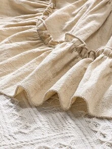 Bebé Vestido de hombros descubiertos bajo con fruncido - Albaricoque - Ver 5