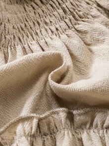 Bebé Vestido de hombros descubiertos bajo con fruncido - Albaricoque - Ver 6