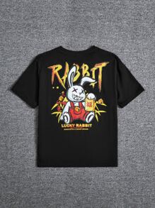 SHEIN Boys Cartoon Graphic Tee - Black - View 2