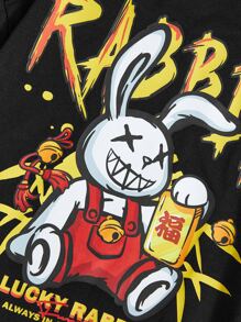 SHEIN Boys Cartoon Graphic Tee - Black - View 3