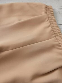 SHEIN Girls Double Button Vest Blazer & Trousers - Apricot - View 4