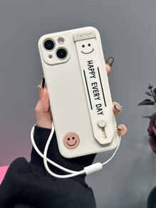 1pc Tpu Wrist Strap Phone Case, With Stand Function, With Lanyard, Compatible With Iphone15, 15pro, 15plus, 15promax And Samsung Galaxy A03s, A03core, A04, A12, A13, A14, A21s, A22, A23, A32, A33, A34, A50, A51, A52, A53, A54, A71, A72, A73, S20fe, S21, S21plus, S21ultra, S22, S22plus, S22ultra - Multicolor - View 1