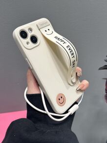 1pc Tpu Wrist Strap Phone Case, With Stand Function, With Lanyard, Compatible With Iphone15, 15pro, 15plus, 15promax And Samsung Galaxy A03s, A03core, A04, A12, A13, A14, A21s, A22, A23, A32, A33, A34, A50, A51, A52, A53, A54, A71, A72, A73, S20fe, S21, S21plus, S21ultra, S22, S22plus, S22ultra - Multicolor - View 4
