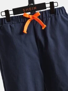 SHEIN 男孩腰部打結蘿蔔褲