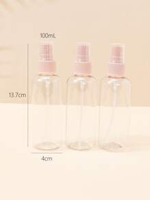 3pcs 100ML Empty Subpackage Bottle , Travel Essentials - Pink - View 3