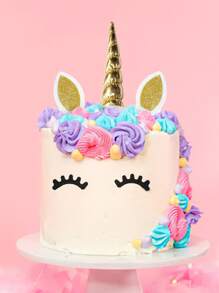 5pcs Unicorn Design Cake Topper - Multicolor - View 1