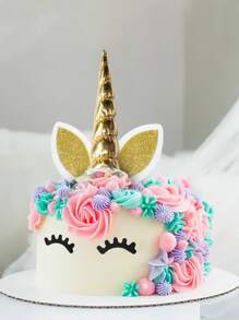5pcs Unicorn Design Cake Topper - Multicolor - View 2