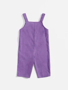 SHEIN Leap Crew Baby Girl Heart Patched Overall Jumpsuit Without Tee For Valentine's Day - Lilac Purple - View 2