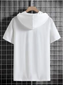 Manfinity Homme Áo thun nam vừa vặn tay áo ngắn Graphic Tee giản dị vui nhộn mùa hè đan hàng đầu - trắng - Xem 2