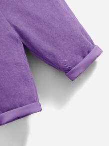 SHEIN Leap Crew Baby Girl Heart Patched Overall Jumpsuit Without Tee For Valentine's Day - Lilac Purple - View 3