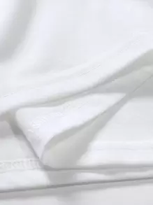 Manfinity Homme Áo thun nam vừa vặn tay áo ngắn Graphic Tee giản dị vui nhộn mùa hè đan hàng đầu - trắng - Xem 4