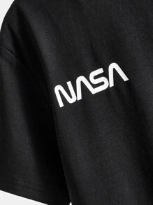 SHEIN Boys Letter Graphic Tee - Black - View 4