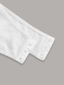 SHEIN Essnce Sweetheart Neck Ruched Front Bodysuit - White - View 3