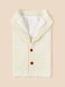 1入組嬰兒前紐扣繈褓毯 - 米色 - 查看 5