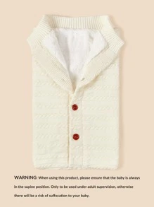 1入組嬰兒前紐扣繈褓毯 - 米色 - 查看 4