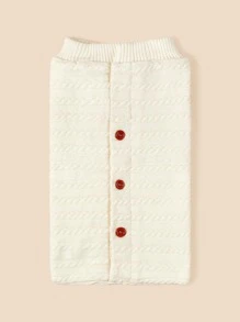 1入組嬰兒前紐扣繈褓毯 - 米色 - 查看 1