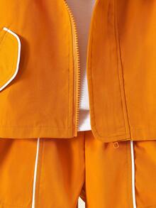 SHEIN Toddler Boys Zip Up Vest Jacket & Shorts With Tee - Multicolor - View 6