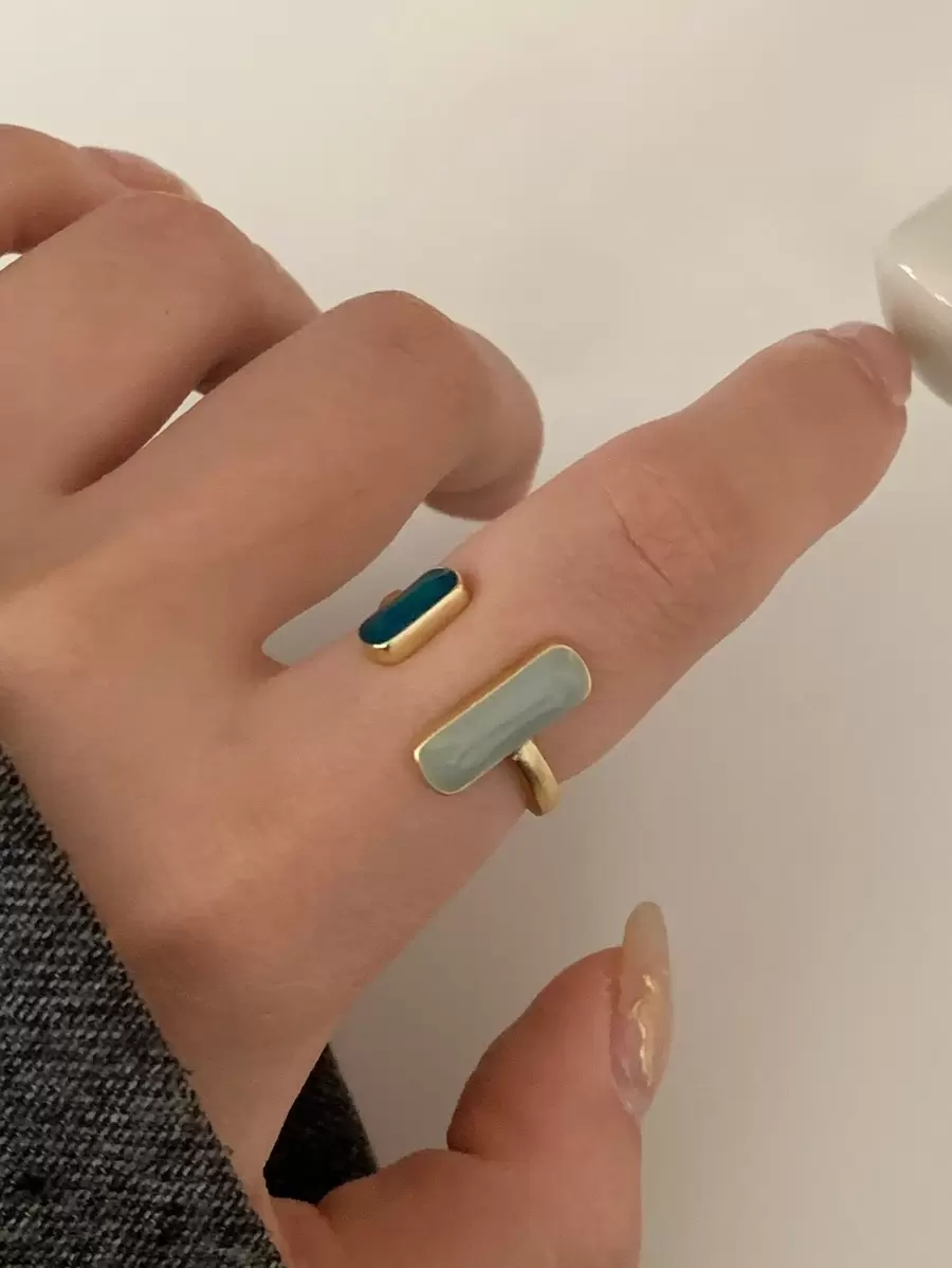 1pc Minimalist Chic Geometric Opening Ring, Suitable For Women's Daily Wear Jewelry