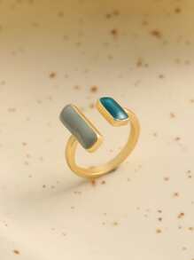 1pc Minimalist Chic Geometric Opening Ring, Suitable For Women's Daily Wear Jewelry