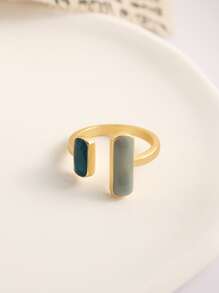 1pc Minimalist Chic Geometric Opening Ring, Suitable For Women's Daily Wear Jewelry
