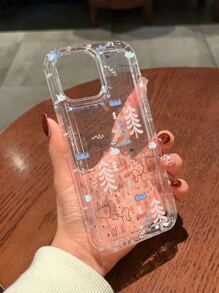 1入組透明卡通圖案手機殼 - 彩色 - 查看 2