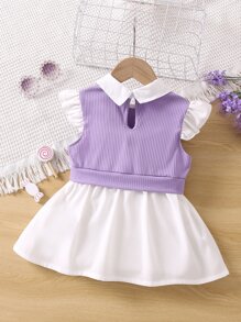 Áo sơ mi có cổ kiểu khối màu dành cho cô gái trẻ với tay áo xù cho mùa hè - Nhiều màu - Xem 2