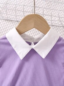 Áo sơ mi có cổ kiểu khối màu dành cho cô gái trẻ với tay áo xù cho mùa hè - Nhiều màu - Xem 3