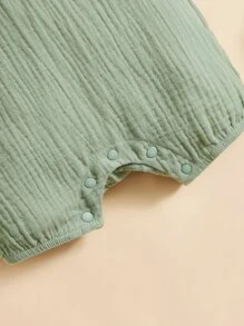 SHEIN Baby Boy Solid Sleeveless Romper - Mint Green - View 4