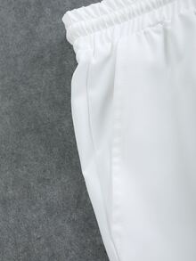 Aesthetic Post Quần Short Nam Dây kéo Túi Lá thư Giải trí - trắng - Xem 6