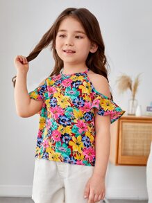 SHEIN 小女童印花挖肩襯衫 - 彩色 - 查看 6