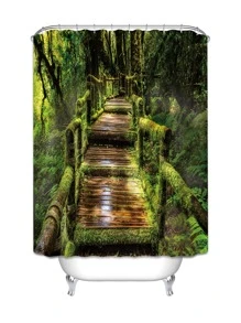 Rèm tắm họa tiết cây & cầu - Nhiều màu - Xem 2