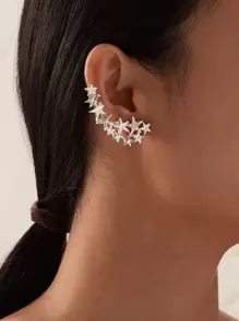 1pc Star Decor Stud Earring - Silver - View 1