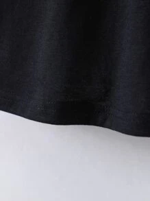 SHEIN 小男孩黑白條紋休閒 Polo 衫，常規袖子和領子，非常適合夏天 - 黑與白 - 查看 3