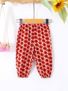 Baby Allover Floral Print Trousers - Multicolor - View 1