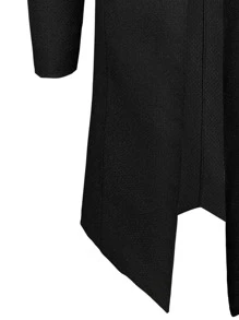 Manfinity Homme Abrigo Holgado Con Capucha Y Frente Abierto Para Hombre - Negro - Ver 4