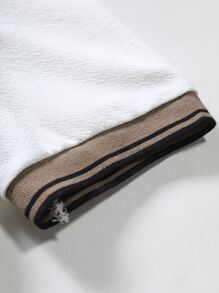 Manfinity Homme Men Striped Trim Polo Shirt - White - View 4