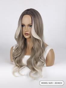 Long Curly Synthetic Wig - Ombre - View 4