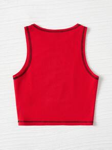 Mountain Vintage Press 萬聖印花頂針背心上衣 - 紅色 - 查看 2