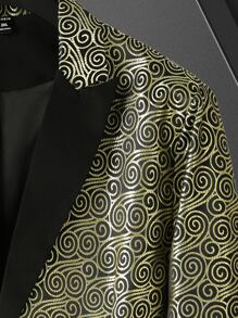 Manfinity Men Plus Allover Print Lapel Neck Blazer - Multicolor - View 3