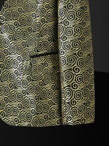 Manfinity Men Plus Allover Print Lapel Neck Blazer - Multicolor - View 4