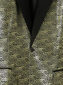 Manfinity Men Plus Allover Print Lapel Neck Blazer - Multicolor - View 5