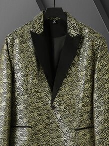 Manfinity Men Plus Allover Print Lapel Neck Blazer - Multicolor - View 6