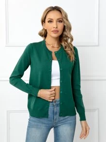 DEARCASE 素色前紐扣開襟衫