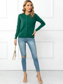 DEARCASE 素色前紐扣開襟衫