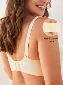 Plus Floral Pattern Wireless Bra - Apricot - View 2