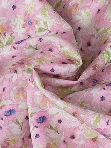 Toddler Girls Ditsy Floral Print Ruffle Trim Puff Sleeve Dress - Pink - View 4