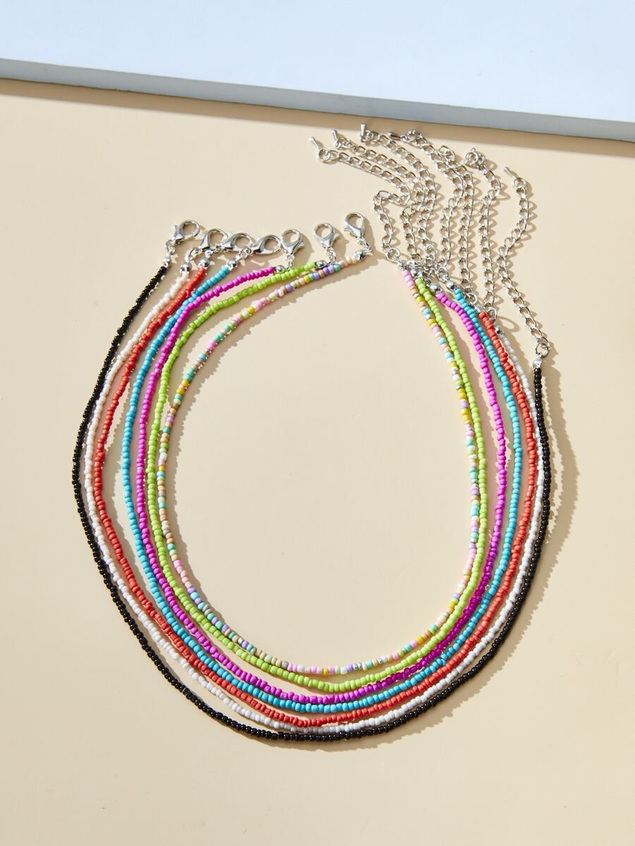 7 chiếc vòng cổ đính cườm tối giản - Nhiều màu - Xem 1